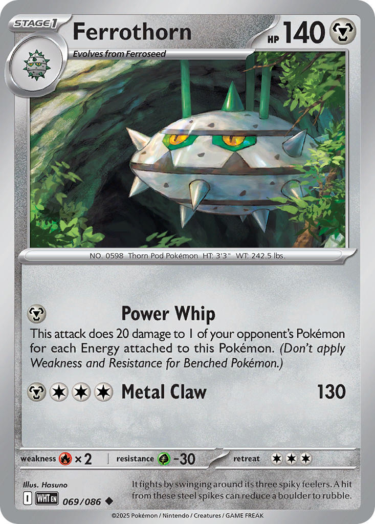 (069/086) Pokemon TCG White Flare Single: Ferrothorn Uncommon