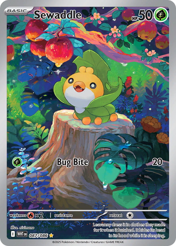 (087/086) Pokemon TCG White Flare Single: Sewaddle Illustration Rare