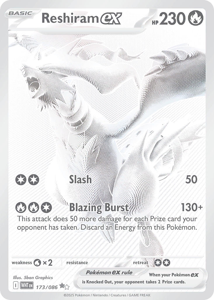 rare reshiram card Reshiram ex Ultra Rare Journey Together 030/159, NM Pokemon Card main image 0