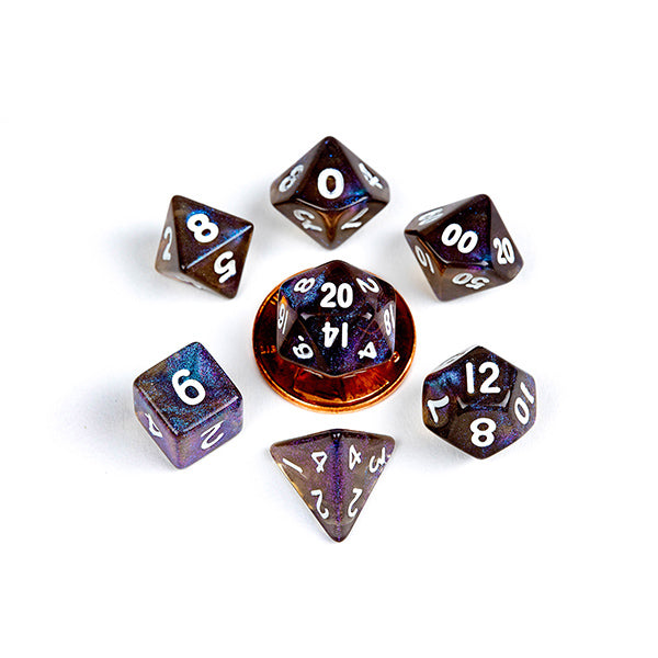 Fanroll: 10mm Mini Polyhedral Dice set: Stardust Galaxy
