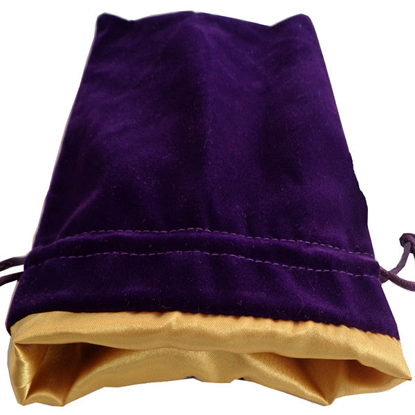 Fanroll: Small Velvet Dice Bag: Purple w/ Gold Satin