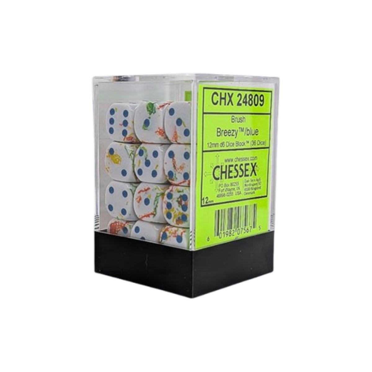 Chessex: Brush 12mm D6 Dice Block: Breezy/Blue
