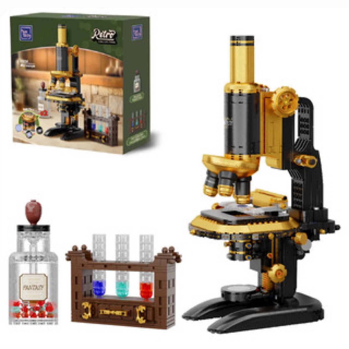 Pantasy: Retro Microscope with Accessories Set (1107 pcs)
