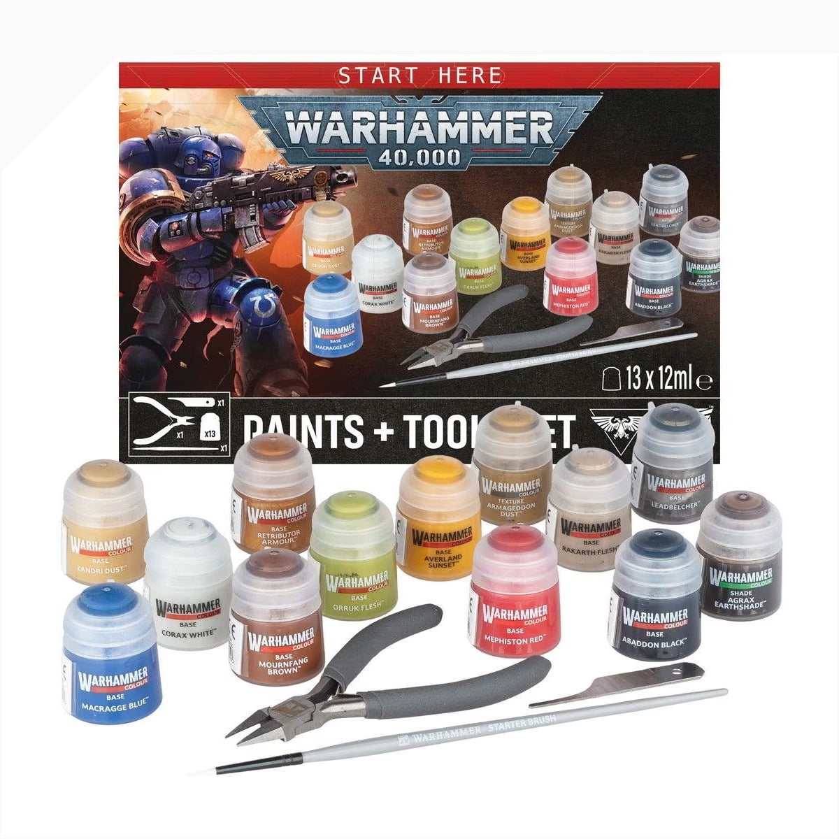 Warhammer 40,000 (40K): Paints & Tools Set