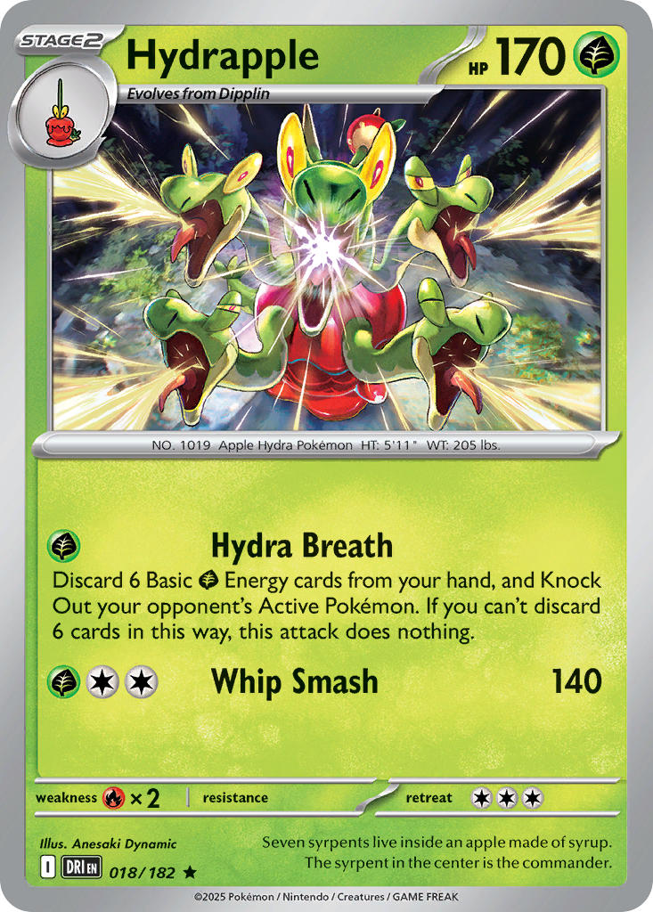 (018/182) Pokemon TCG Destined Rivals Single: Hydrapple Rare