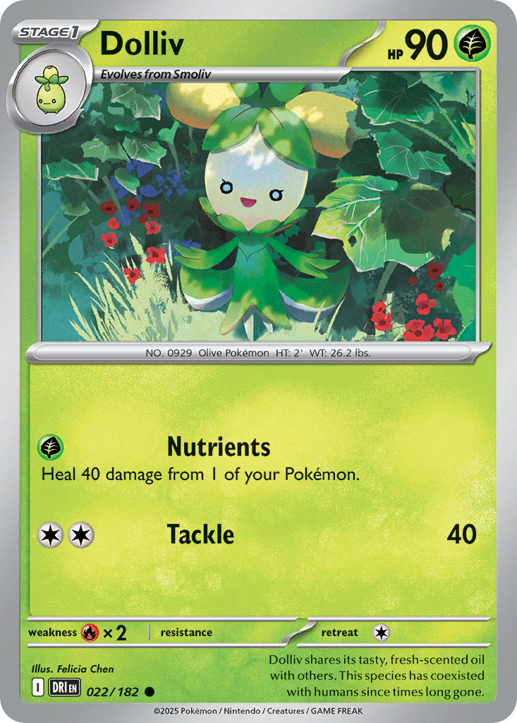 (022/182) Pokemon TCG Destined Rivals Single: Dolliv Common