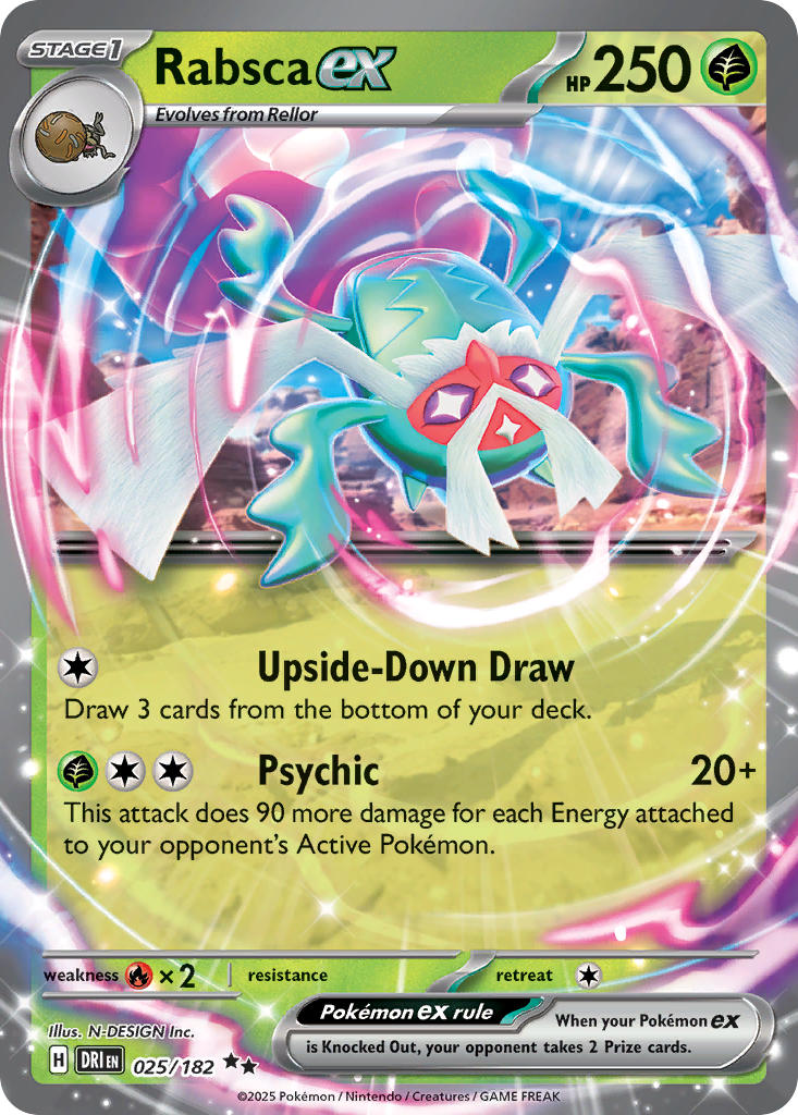 (025/182) Pokemon TCG Destined Rivals Single: Rabsca ex Double Rare