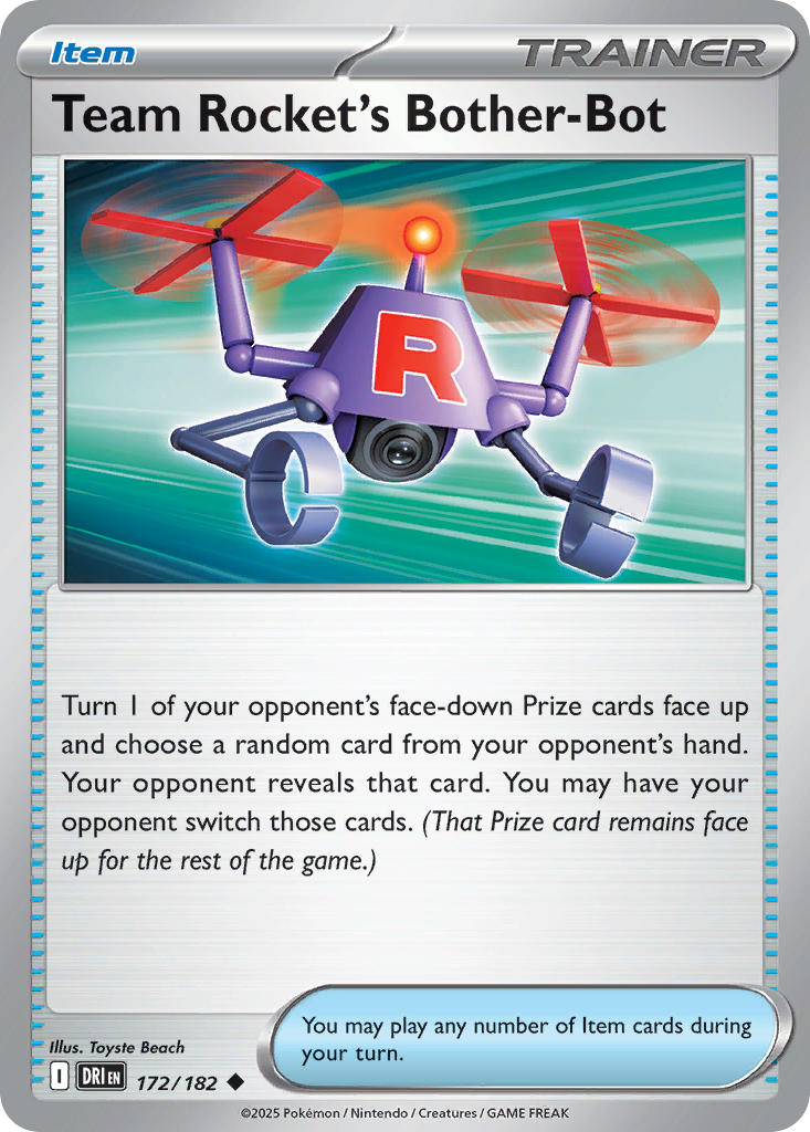 (172/182) Pokemon TCG Destined Rivals Single: Team Rocket's Bother-Bot Uncommon