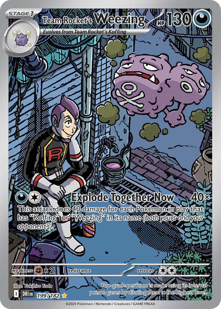 (199/182) Pokemon TCG Destined Rivals Single: Team Rocket's Weezing Illustration Rare