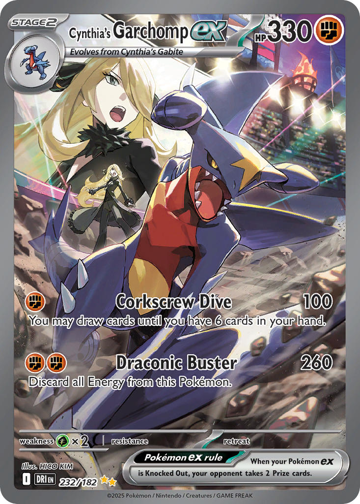 (232/182) Pokemon TCG Destined Rivals Single: Cynthia's Garchomp ex Special Illustration Rare
