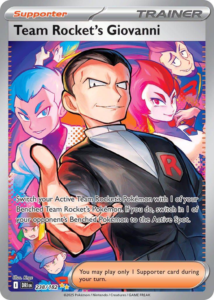 (238/182) Pokemon TCG Destined Rivals Single: Team Rocket's Giovanni Special Illustration Rare