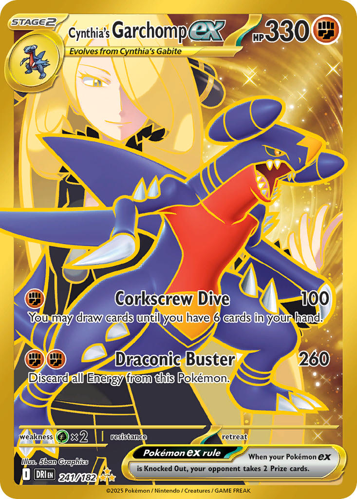 (241/182) Pokemon TCG Destined Rivals Single: Cynthia's Garchomp ex Secret Rare