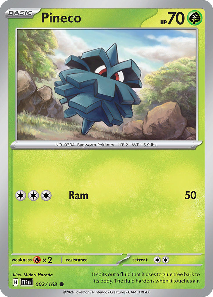(002/162) Pokemon TCG Temporal Forces Single: Pineco Common