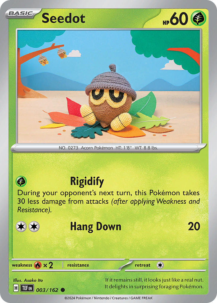 (003/162) Pokemon TCG Temporal Forces Single: Seedot Common
