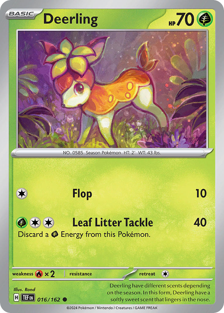 (016/162) Pokemon TCG Temporal Forces Single: Deerling Reverse Holo Common