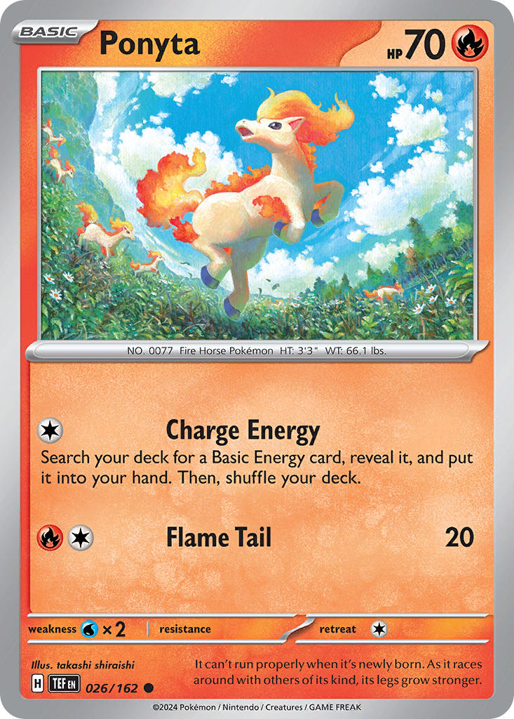 (026/162) Pokemon TCG Temporal Forces Single: Ponyta Reverse Holo Common