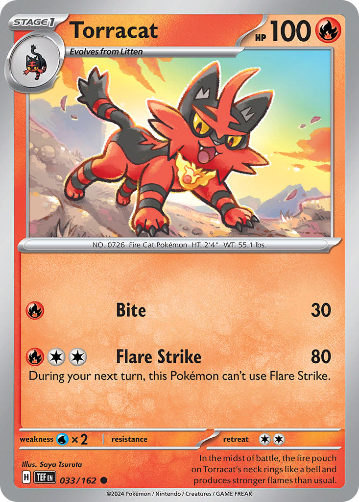 (033/162) Pokemon TCG Temporal Forces Single: Torracat Reverse Holo Common