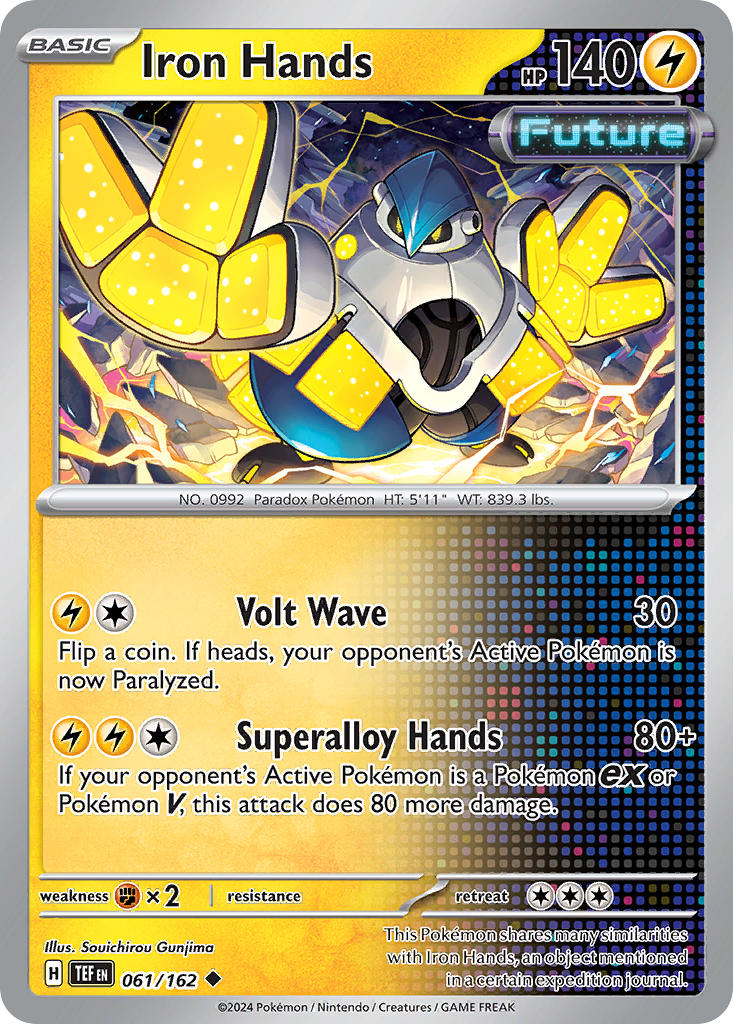 (061/162) Pokemon TCG Temporal Forces Single: Iron Hands Reverse Holo Uncommon