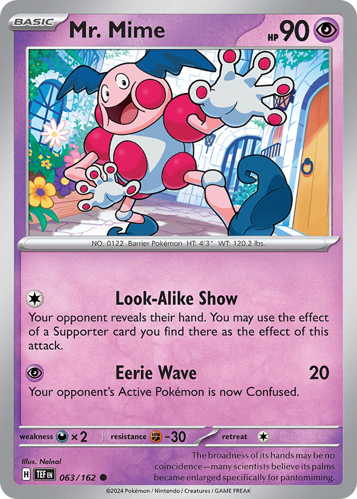 (063/162) Pokemon TCG Temporal Forces Single: Mr. Mime Reverse Holo Common