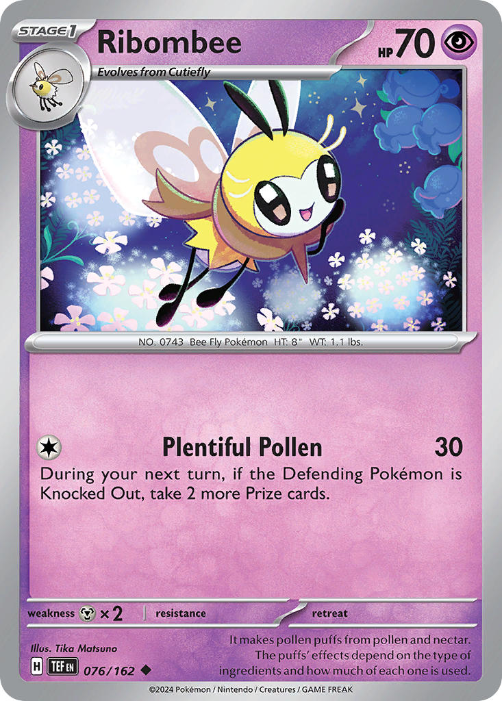(076/162) Pokemon TCG Temporal Forces Single: Ribombee Uncommon