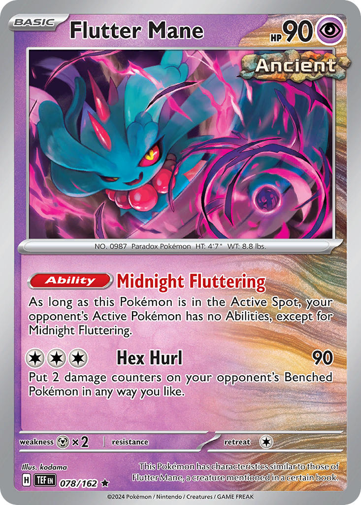 (078/162) Pokemon TCG Temporal Forces Single: Flutter Mane Reverse Holo Rare