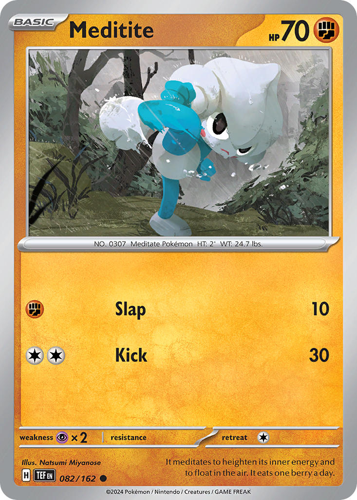 (082/162) Pokemon TCG Temporal Forces Single: Meditite Common