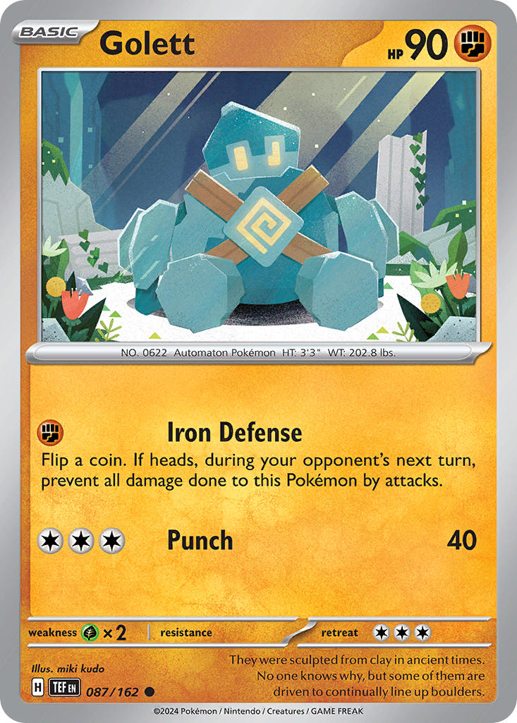 (087/162) Pokemon TCG Temporal Forces Single: Golett Common