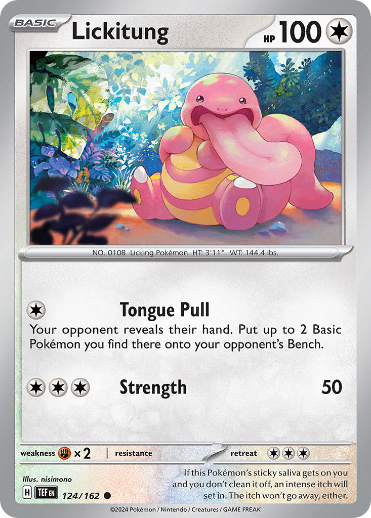 (124/162) Pokemon TCG Temporal Forces Single: Lickitung Common