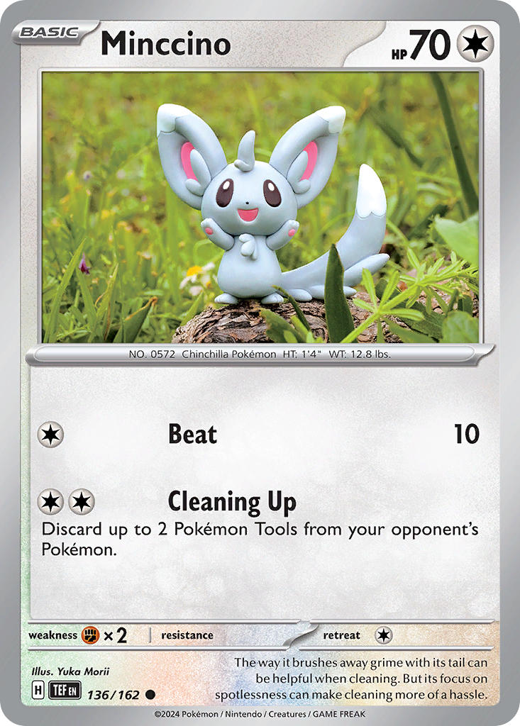 (136/162) Pokemon TCG Temporal Forces Single: Minccino Common