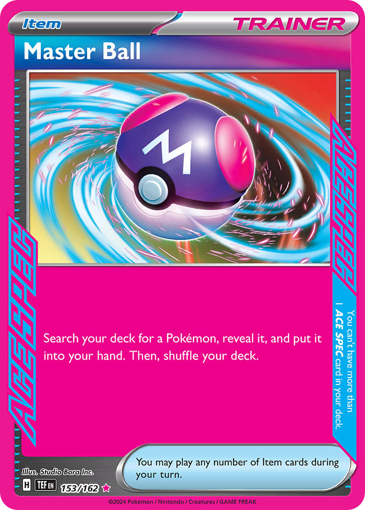 (153/162) Pokemon TCG Temporal Forces Single: Master Ball ACE Rare