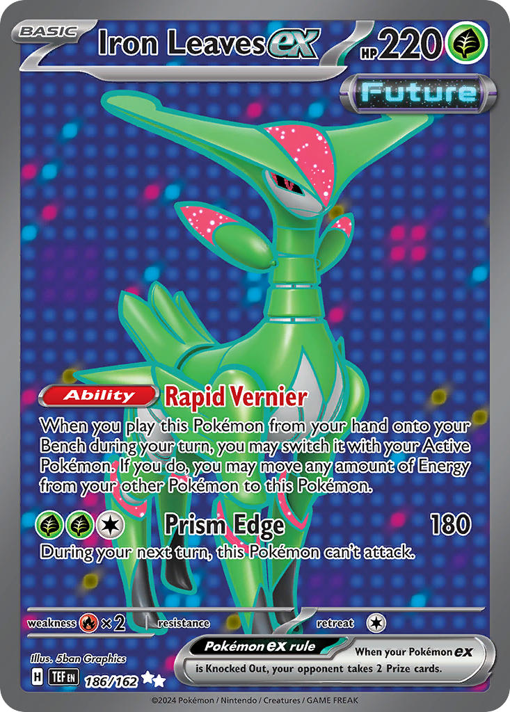 (186/162) Pokemon TCG Temporal Forces Single: Iron Leaves ex Ultra Rare