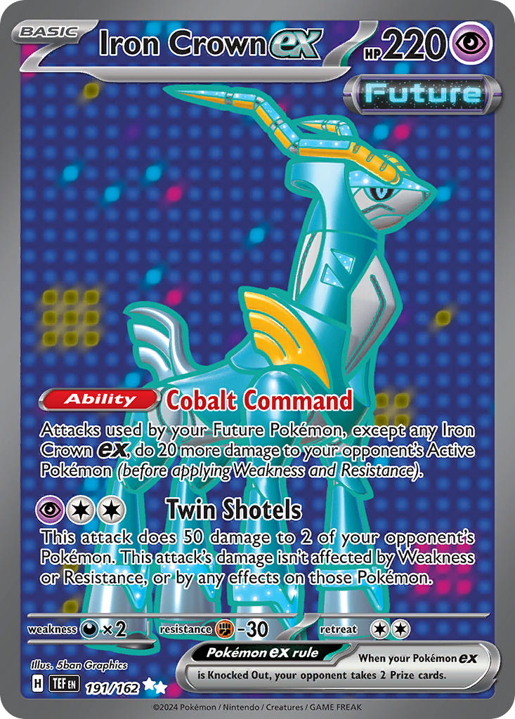(191/162) Pokemon TCG Temporal Forces Single: Iron Crown ex Ultra Rare