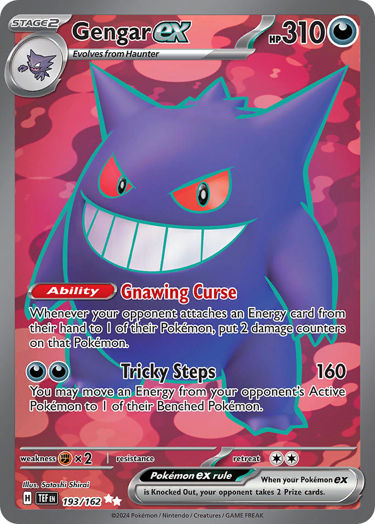 (193/162) Pokemon TCG Temporal Forces Single: Gengar ex Ultra Rare