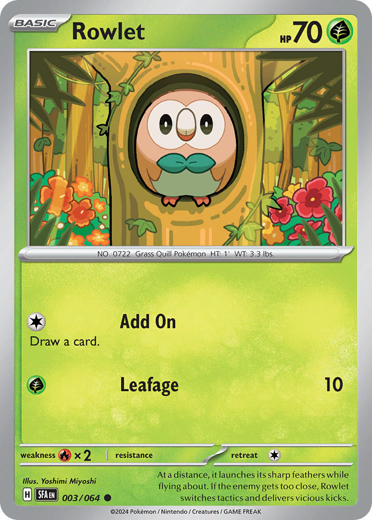 (003/064) Pokemon TCG Shrouded Fable Single: Rowlet Common