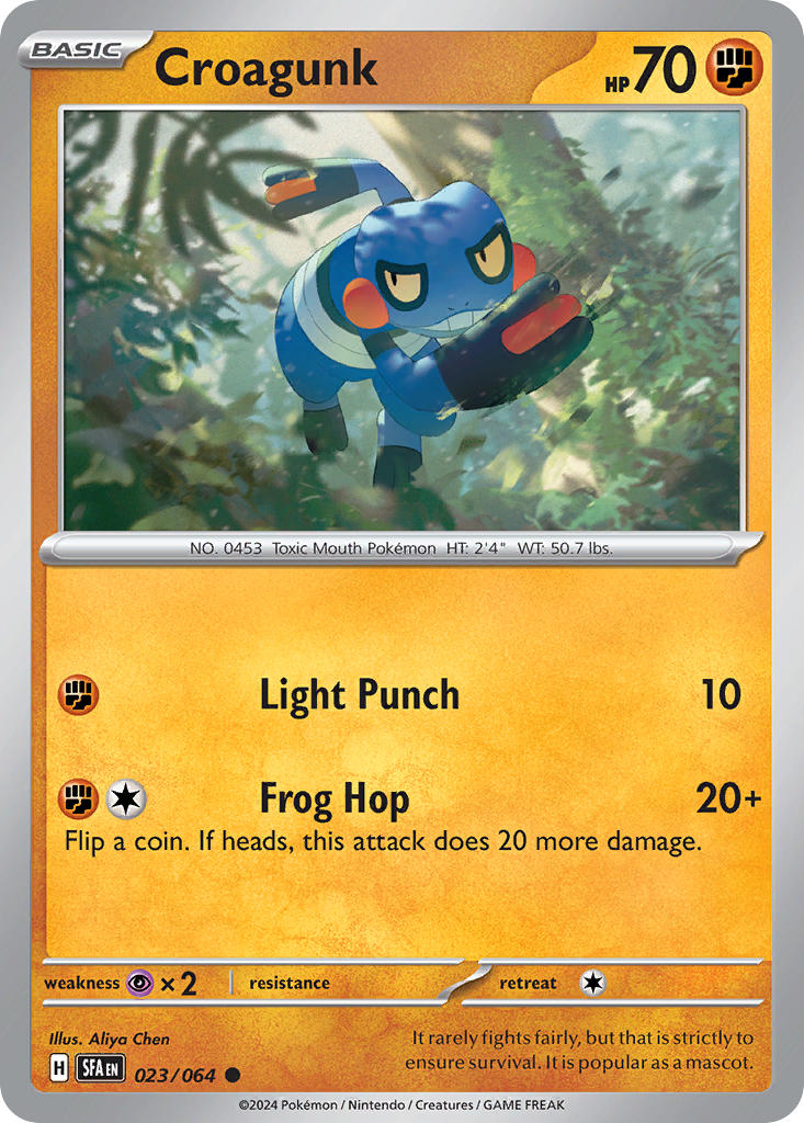(023/064) Pokemon TCG Shrouded Fable Single: Croagunk Reverse Holo Common