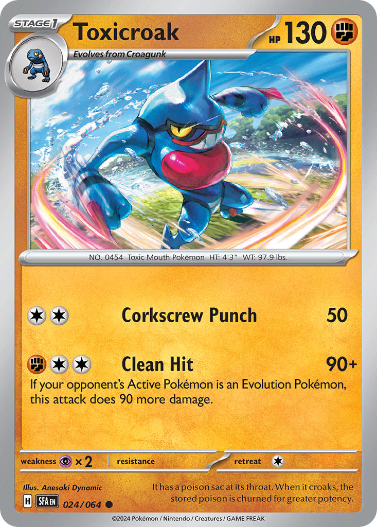 (024/064) Pokemon TCG Shrouded Fable Single: Toxicroak Common