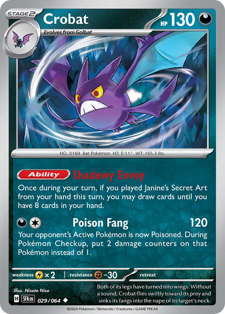 (029/064) Pokemon TCG Shrouded Fable Single: Crobat Uncommon