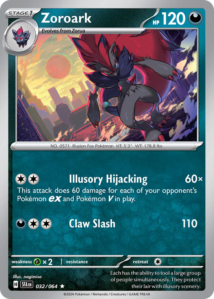 (032/064) Pokemon TCG Shrouded Fable Single: Zoroark Reverse Holo Rare