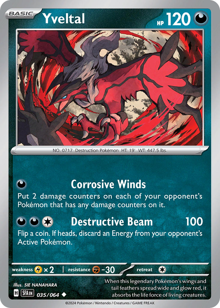 (035/064) Pokemon TCG Shrouded Fable Single: Yveltal Uncommon