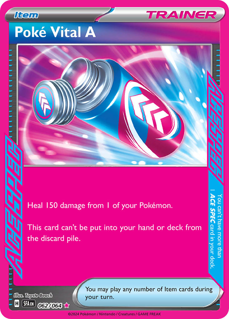 (062/064) Pokemon TCG Shrouded Fable Single: Pok�� Vital A ACE Rare