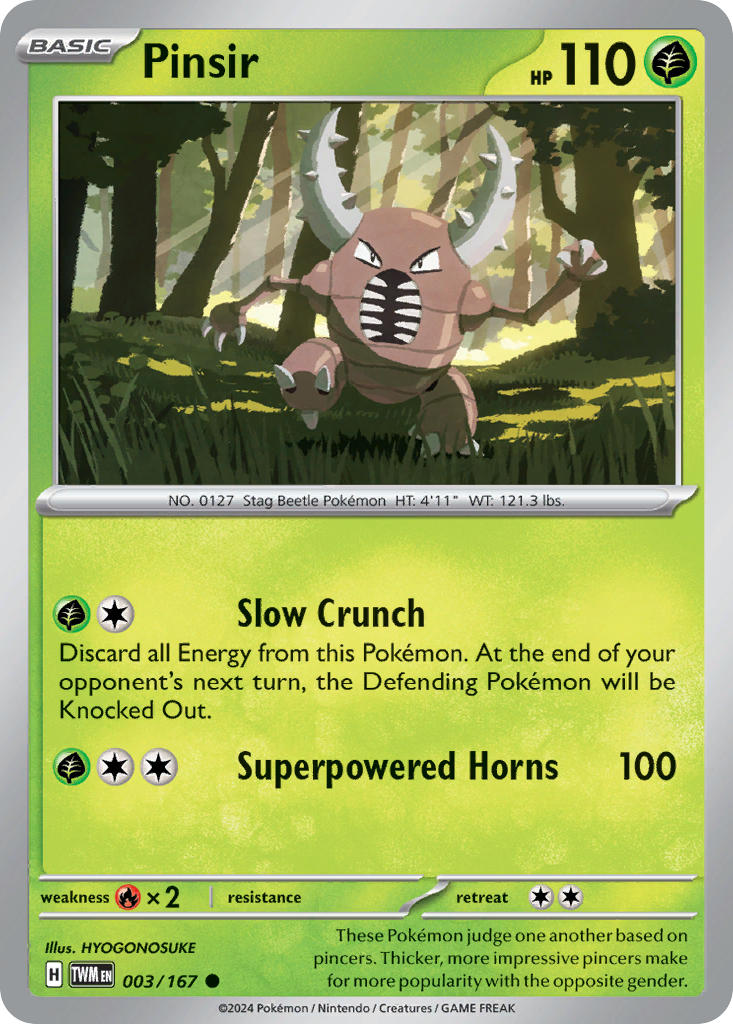 (003/167) Pokemon TCG Twilight Masquerade Single: Pinsir Reverse Holo Common