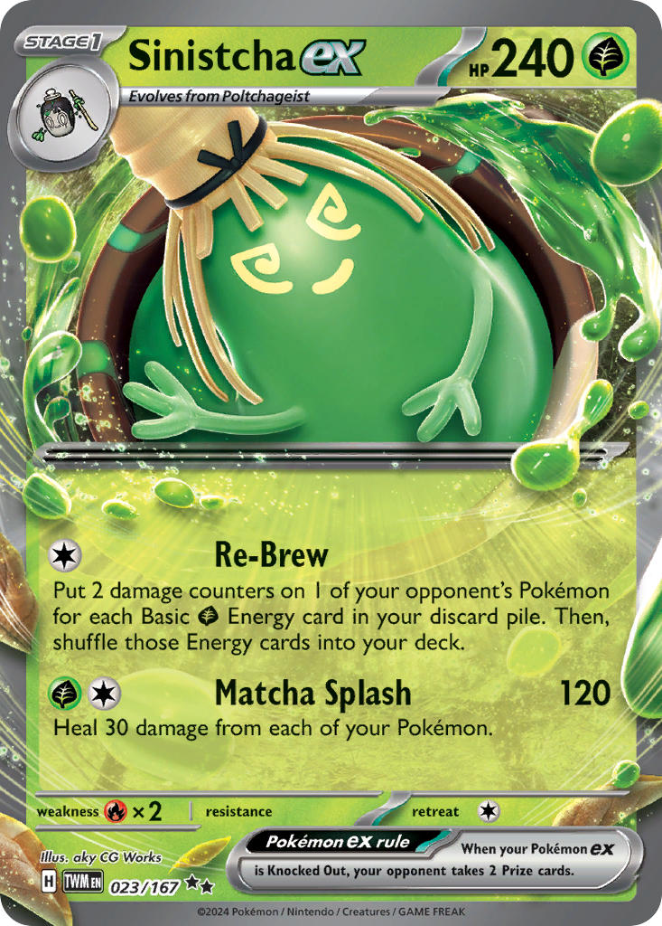 (023/167) Pokemon TCG Twilight Masquerade Single: Sinistcha ex Double Rare