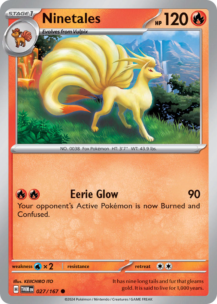 (027/167) Pokemon TCG Twilight Masquerade Single: Ninetales Reverse Holo Common