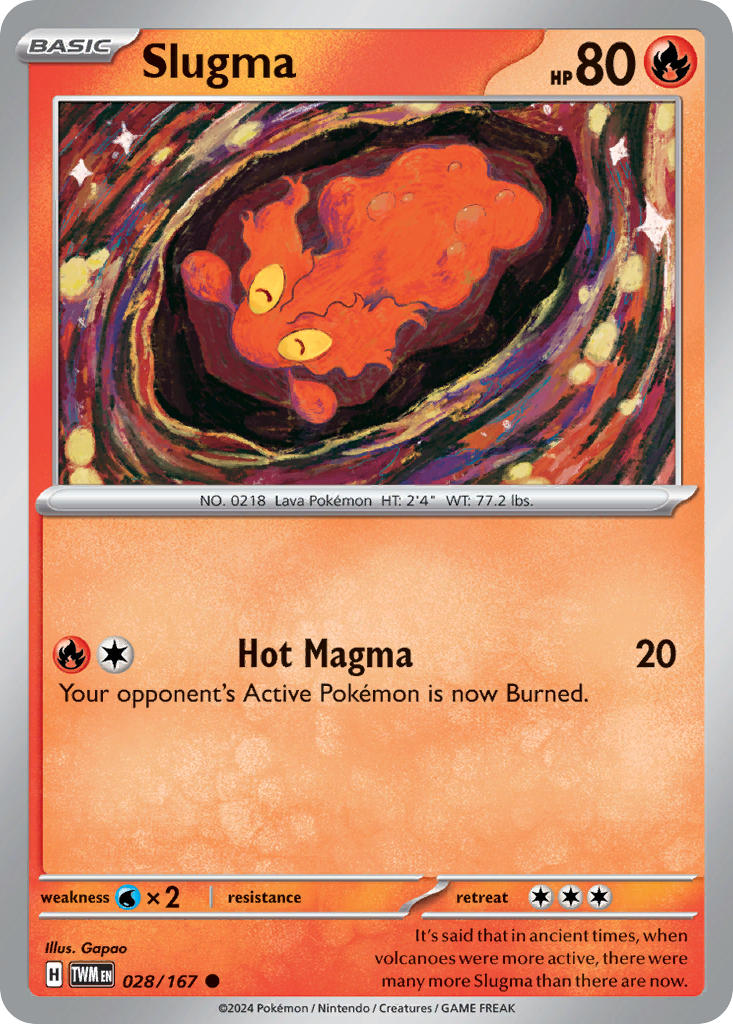 (028/167) Pokemon TCG Twilight Masquerade Single: Slugma Common