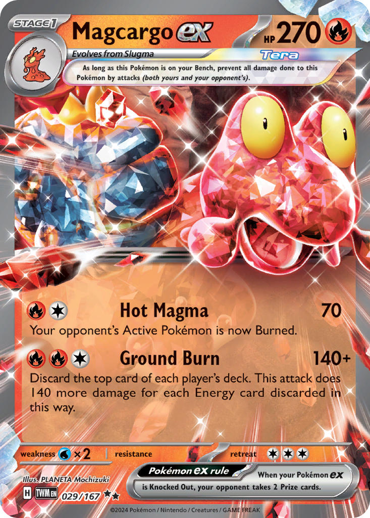 (029/167) Pokemon TCG Twilight Masquerade Single: Magcargo ex Double Rare
