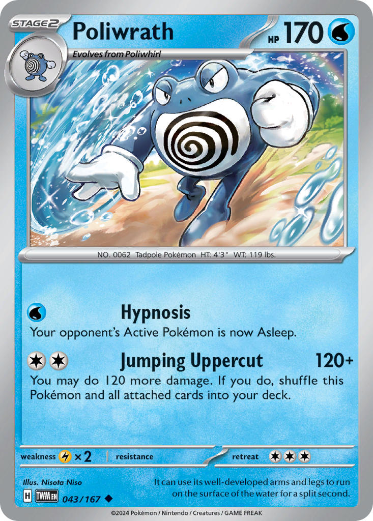 (043/167) Pokemon TCG Twilight Masquerade Single: Poliwrath Reverse Holo Uncommon