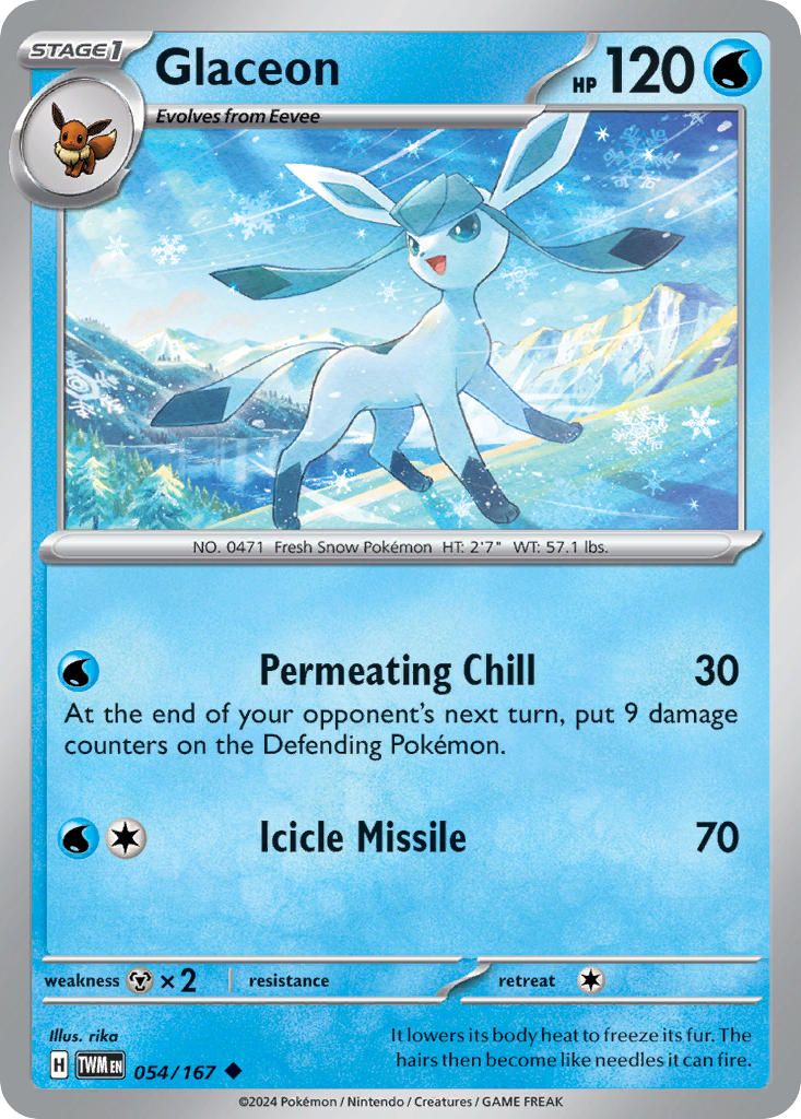 (054/167) Pokemon TCG Twilight Masquerade Single: Glaceon Uncommon