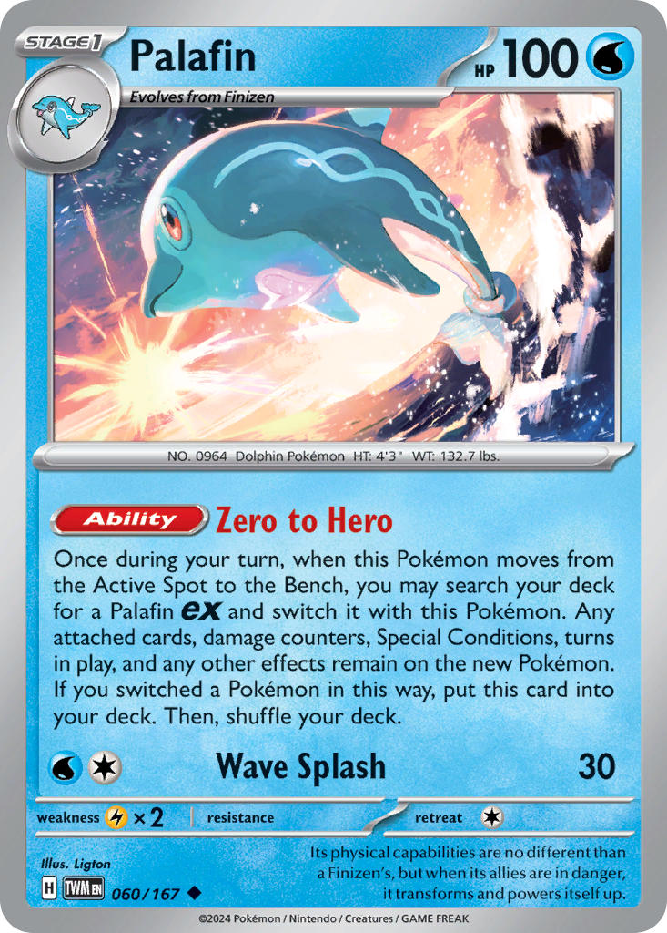 (060/167) Pokemon TCG Twilight Masquerade Single: Palafin Reverse Holo Uncommon