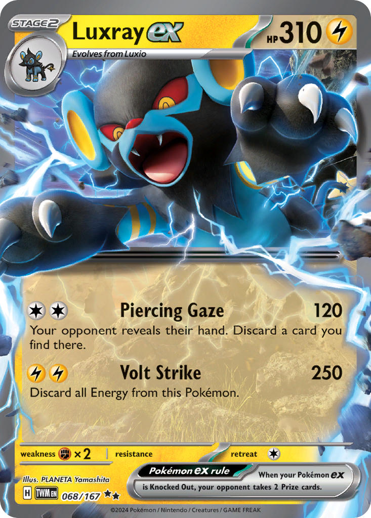 (068/167) Pokemon TCG Twilight Masquerade Single: Luxray ex Double Rare