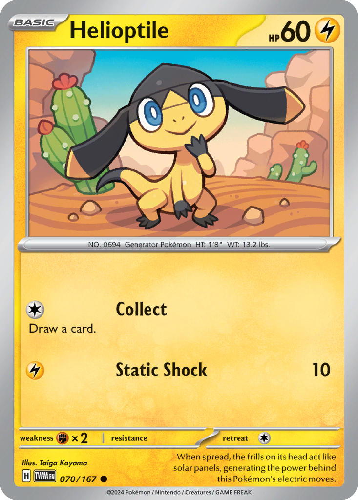 (070/167) Pokemon TCG Twilight Masquerade Single: Helioptile Common